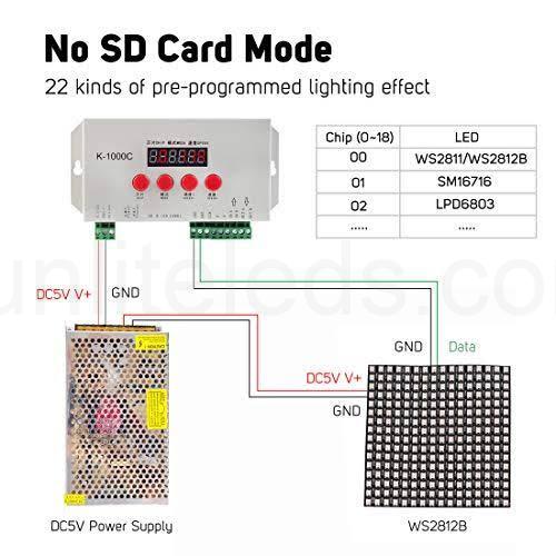 no sd card mode k1000c led controller connect