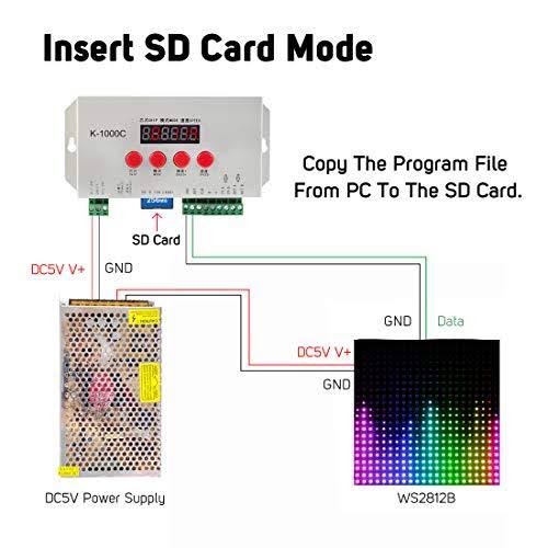 sd card mode k1000c led controller connect