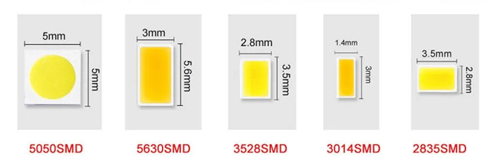 SMD LED chips in various sizes