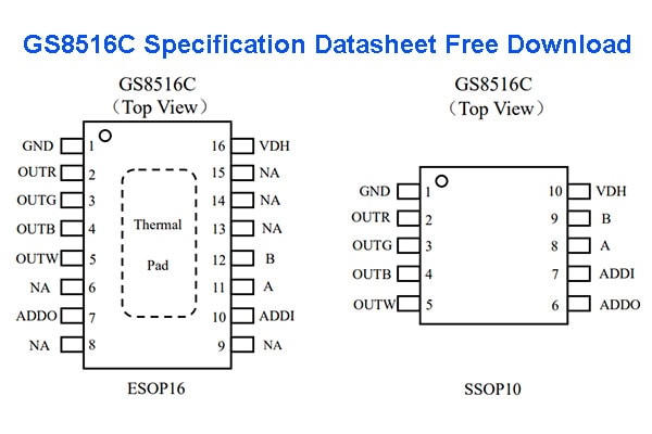 GS8516C Specification Datasheet Free Download Suntechlite