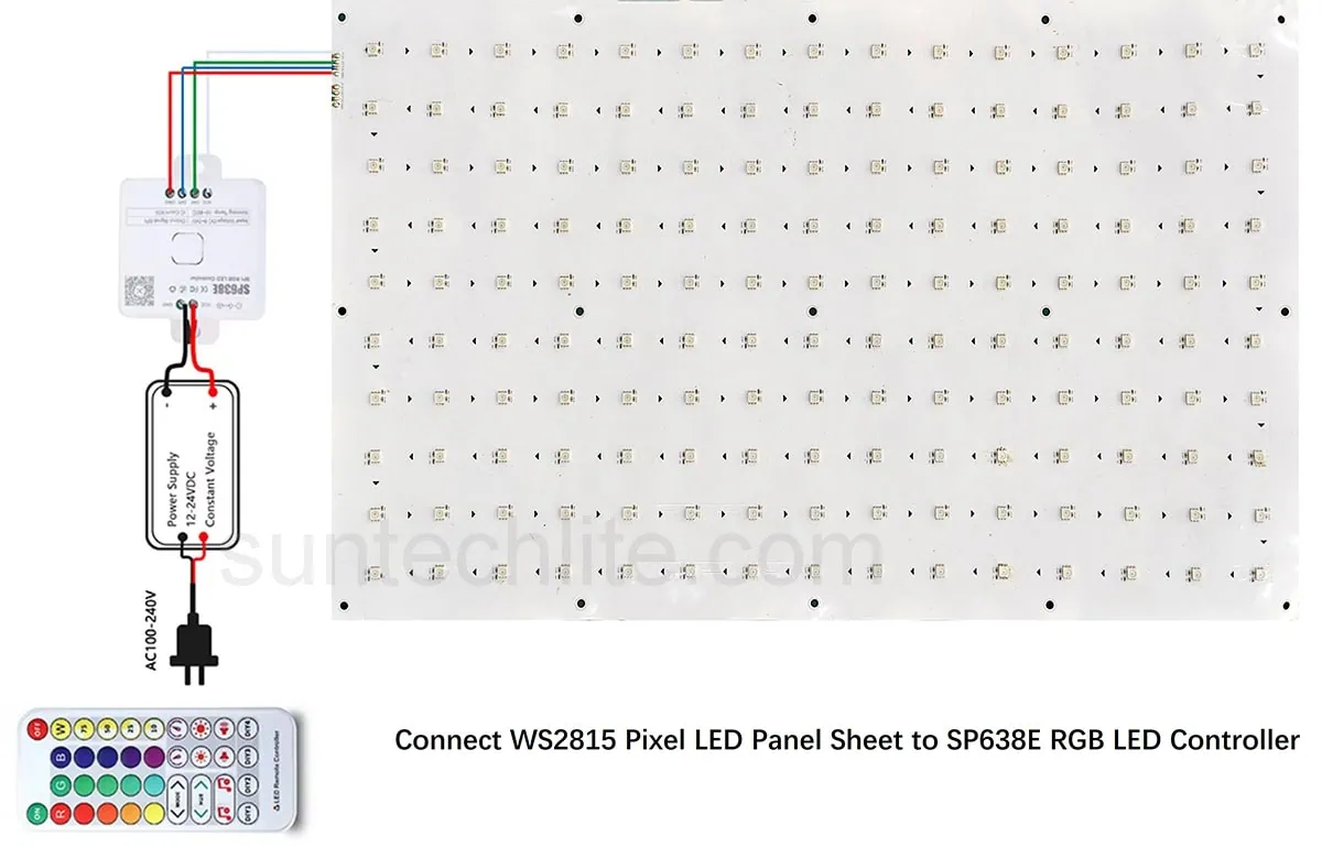 how to connect RGBIC led sheet to led controller